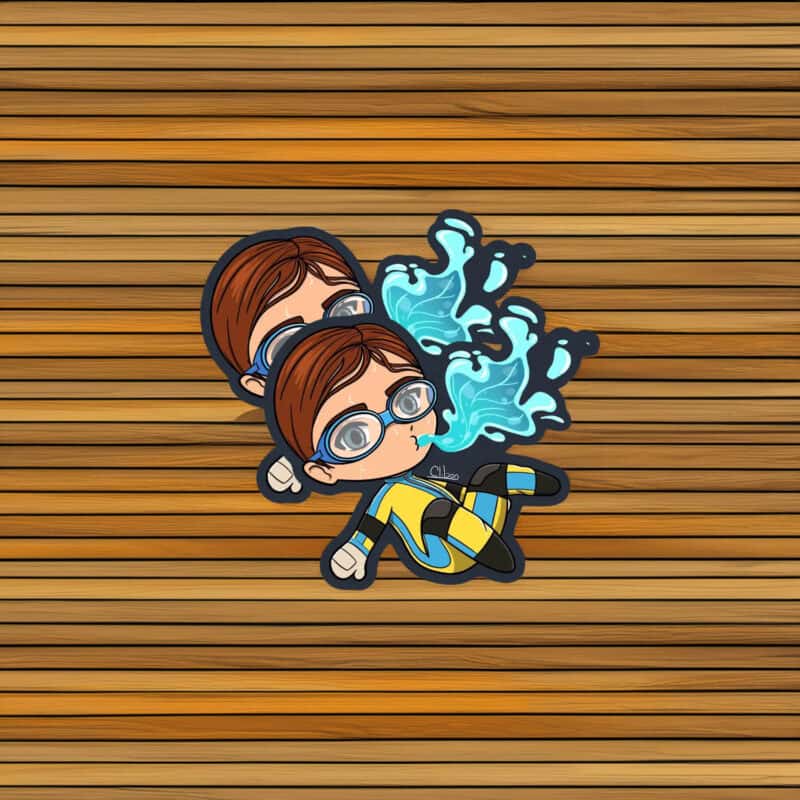 Aqua Jet Kid Dispatch Game Chibi Sticker