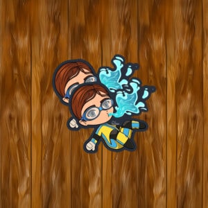 Aqua Jet Kid Dispatch Game Chibi Sticker