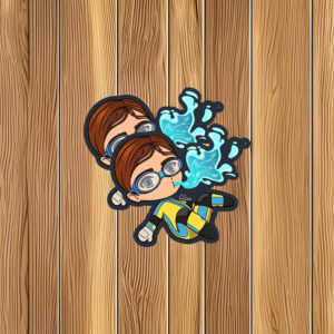 Aqua Jet Kid Dispatch Game Chibi Sticker