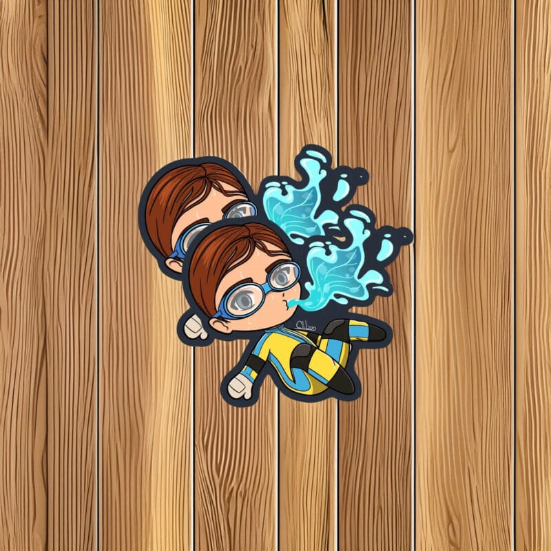 Aqua Jet Kid Dispatch Game Chibi Sticker