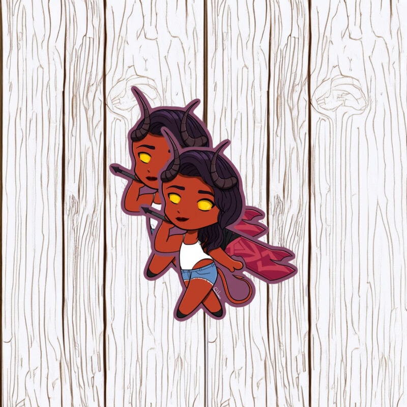 Crimson Demoness Dispatch Game Chibi Sticker