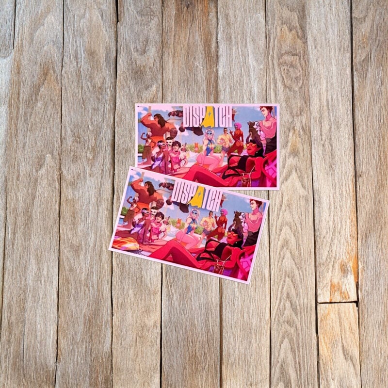 Dispatch Crew Beach Scene Sticker