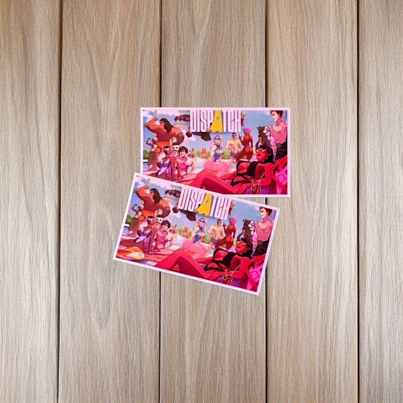 Dispatch Crew Beach Scene Sticker