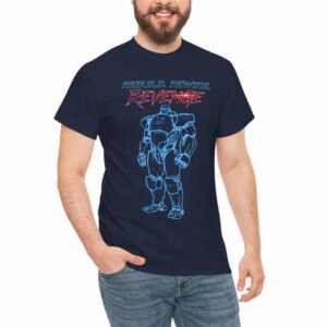 Dispatch Mecha Man Blueprint Tee – Heavy Cotton Gamer Shirt