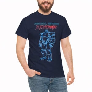 Dispatch Mecha Man Blueprint Tee – Heavy Cotton Gamer Shirt