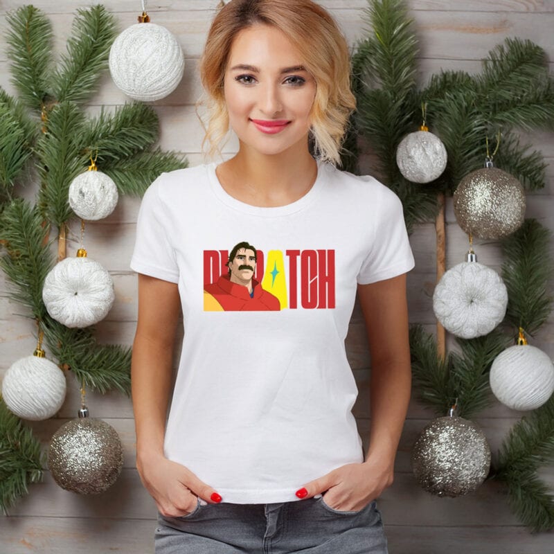 Dispatch Red Jacket Mustache Hero Tee