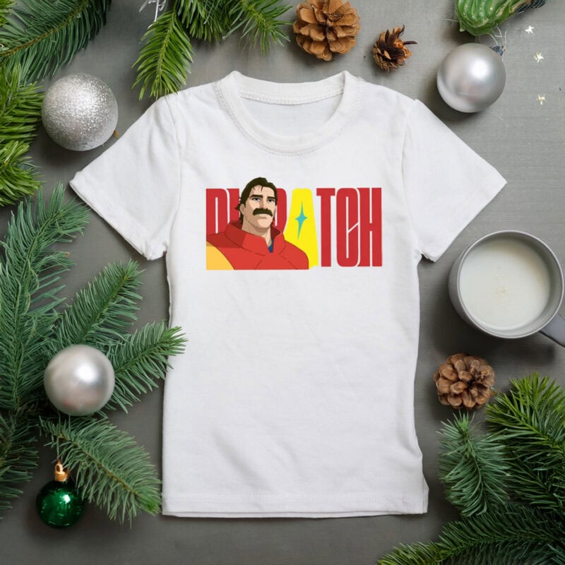 Dispatch Red Jacket Mustache Hero Tee