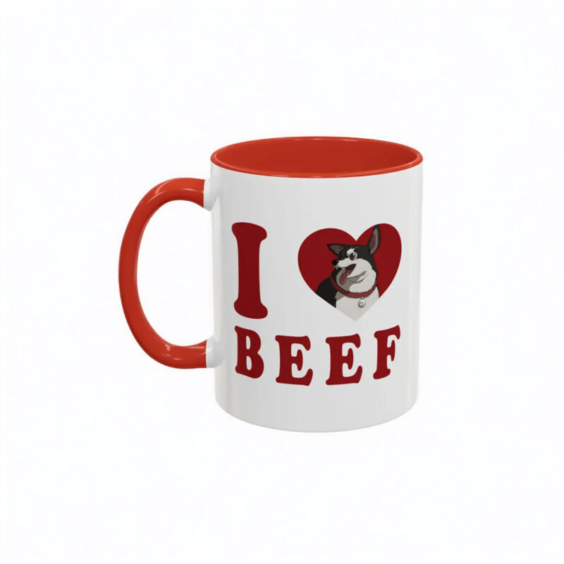 I Love Beef Accent Coffee Mug – Beef Dog Dispatch Mug