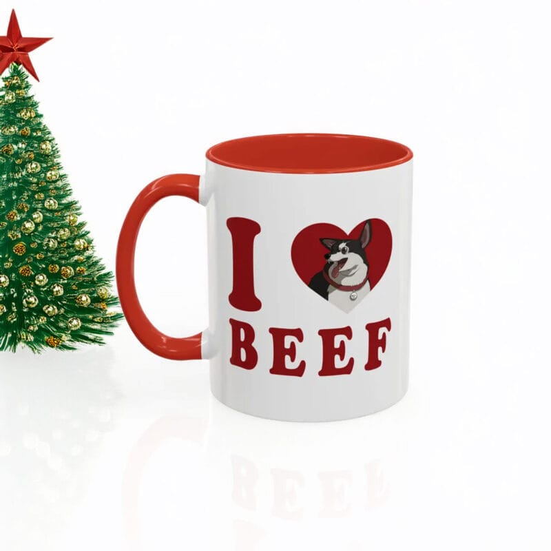 I Love Beef Accent Coffee Mug – Beef Dog Dispatch Mug