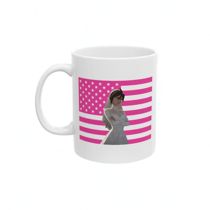 Invisigal Wedding Dress Pink Flag Mug – Invisigal Mug