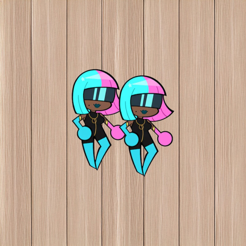 Neon Beat Runner – Dispatch Chibi Sticker