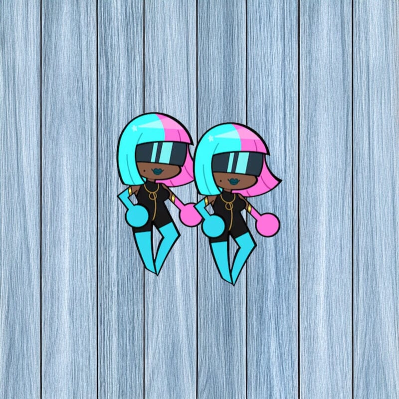 Neon Beat Runner – Dispatch Chibi Sticker