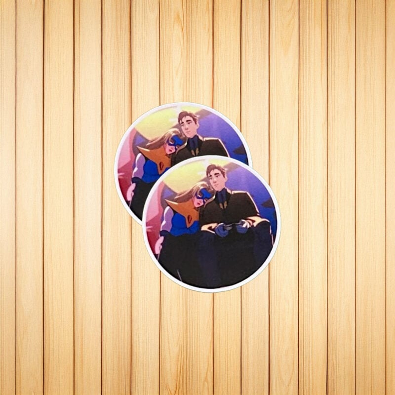 SDN Couple Sitting Scene Round Sticker