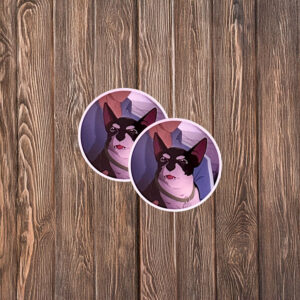 SDN Dog Portrait Circle Sticker