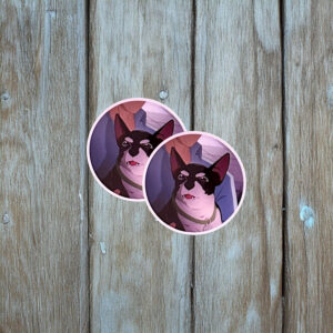 SDN Dog Portrait Circle Sticker