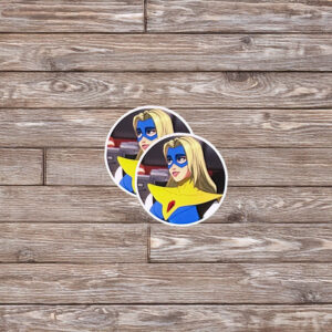 SDN Heroine Yellow Suit Round Sticker