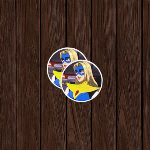SDN Heroine Yellow Suit Round Sticker