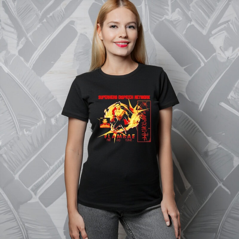 Superhero Dispatch Network Flambae Fire and Flame Shirt