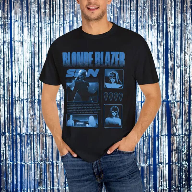 Superhero Dispatch – Blonde Blazer Graphic Tee