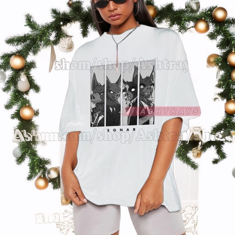 Vintage Black and White Sonar T-Shirt