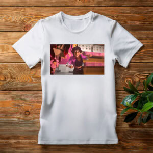 Battle-Ready Animated Heroine Action Scene Shirt