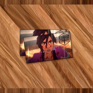 Battle-Worn Animated Heroine Intense Action Sticker