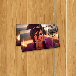 Battle-Worn Animated Heroine Intense Action Sticker