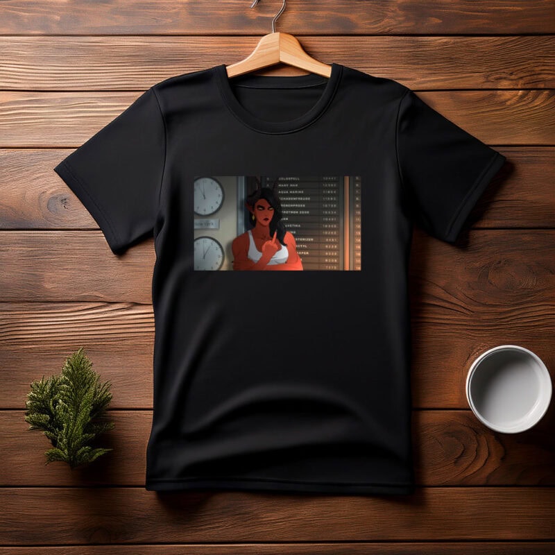 Confident Anime Woman Office Scene Graphic T-Shirt