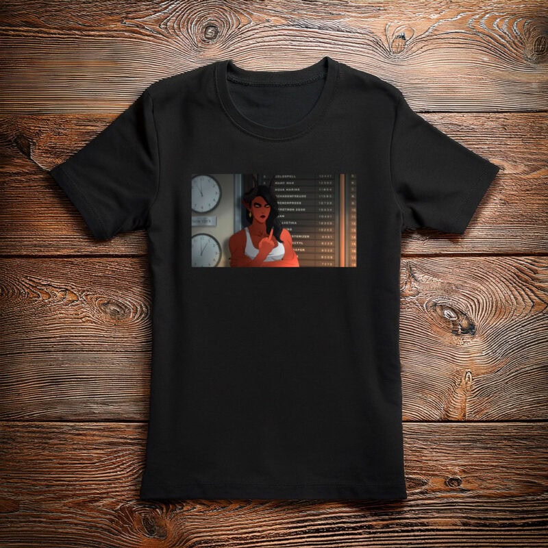 Confident Anime Woman Office Scene Graphic T-Shirt