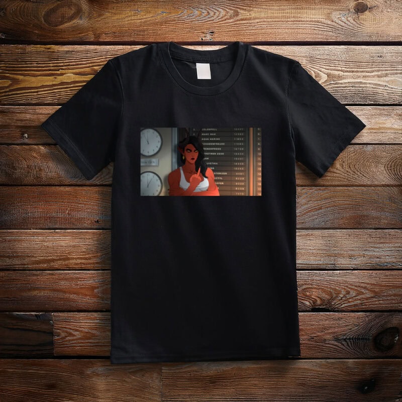 Confident Anime Woman Office Scene Graphic T-Shirt