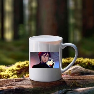 Confident Anime Woman With Cigarette Neon Style Mug