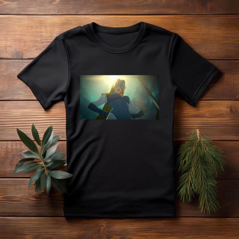 Confident Masked Superhero Woman Power Pose Shirt