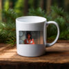 Confident Woman Waiting in Time Zone Control Room Mug