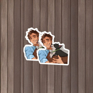Cute Boy and Dog Dispatch Character Sticker