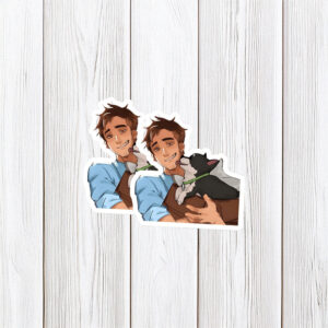 Cute Boy and Dog Dispatch Character Sticker