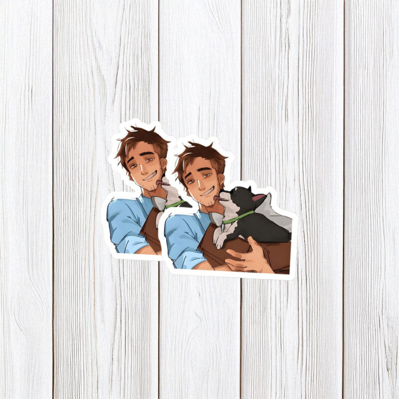 Cute Boy and Dog Dispatch Character Sticker