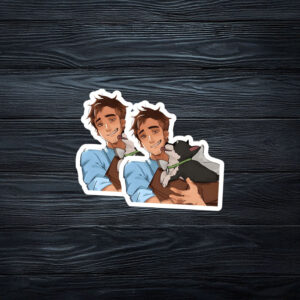Cute Boy and Dog Dispatch Character Sticker