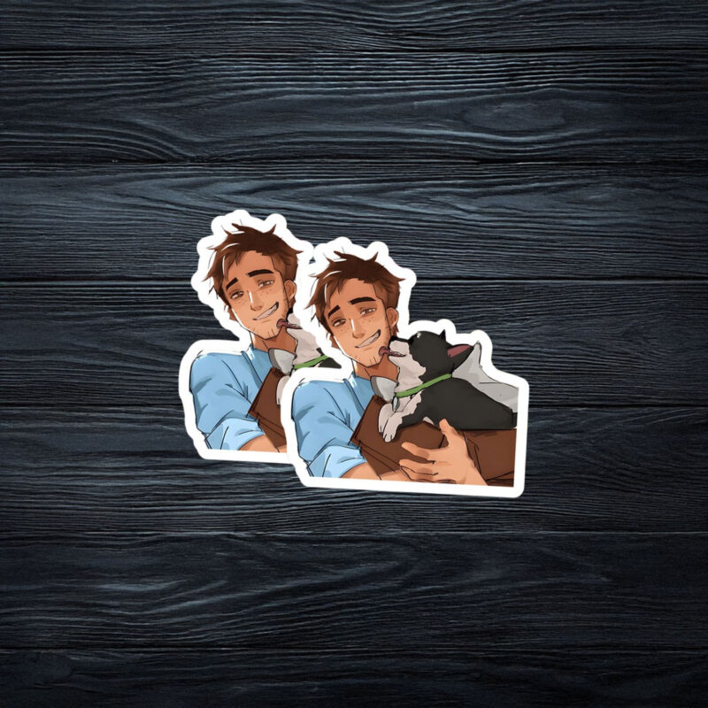 Cute Boy and Dog Dispatch Character Sticker