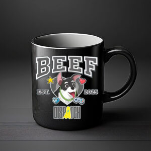 Cute Husky Mascot Ceramic Coffee Cup EST 2025 – Beef Dispatch Mug