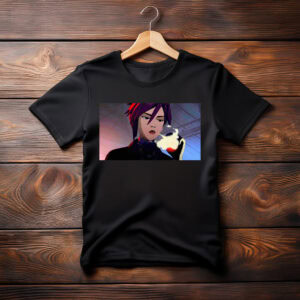 Cyberpunk Anime Girl Smoking Neon Style T-Shirt