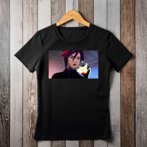 Cyberpunk Anime Girl Smoking Neon Style T-Shirt