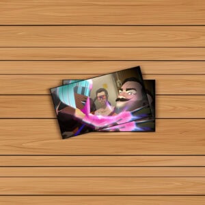 Cyberpunk Neon Conflict Action Scene Sticker