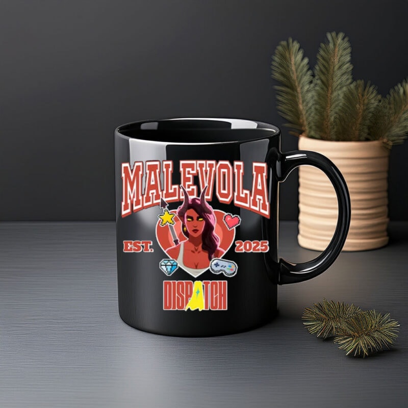 Dark Femme Hero Ceramic Coffee Cup EST 2025 – Malevola Dispatch Mug