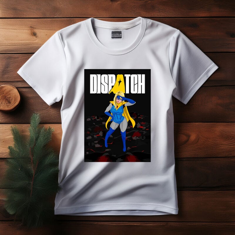 Dispatch Blonde Heroine Standing on Ruins Shirt