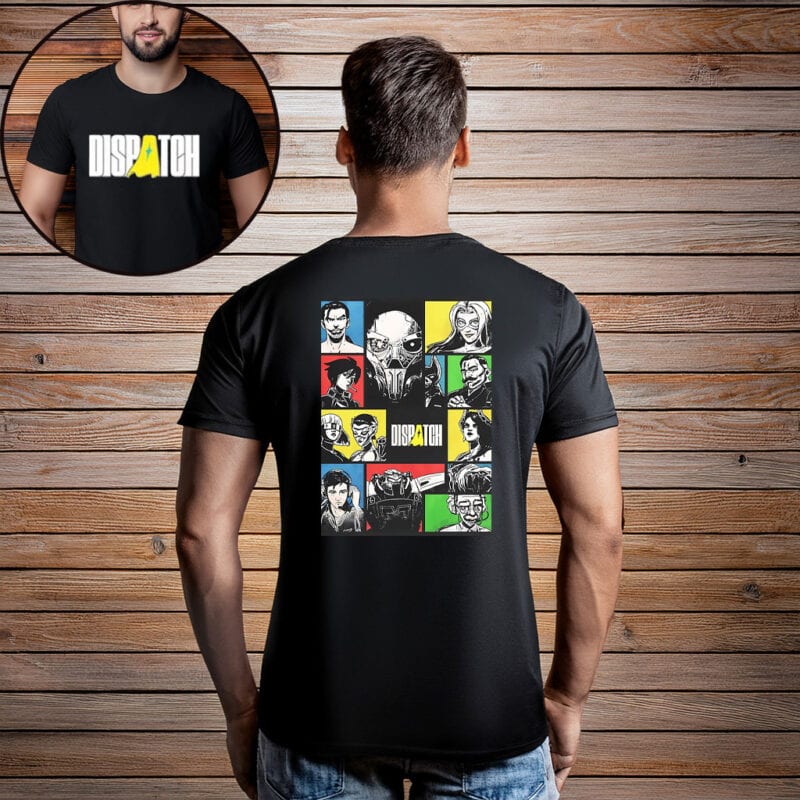 Dispatch Character Grid Retro Comic Shirt – Vintage Ensemble Graphic Tee