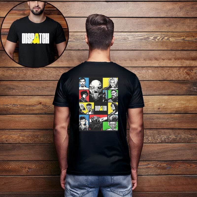 Dispatch Character Grid Retro Comic Shirt – Vintage Ensemble Graphic Tee