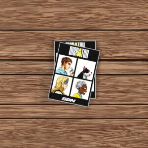 Dispatch Character Grid Retro Comic Sticker