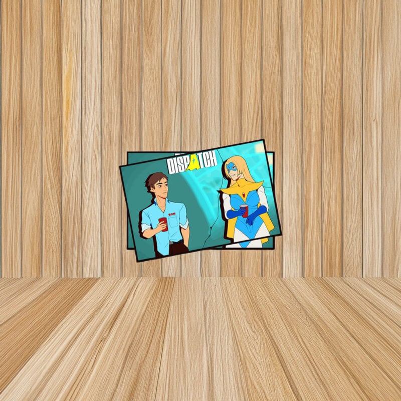 Dispatch Coffee Break Hero Duo Casual Comic Sticker