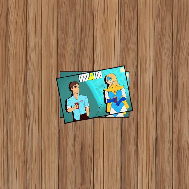 Dispatch Coffee Break Hero Duo Casual Comic Sticker