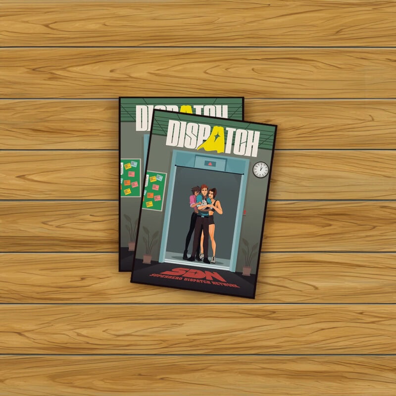 Dispatch Elevator Scene Suspense Comic Sticker